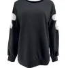 Trui met mesh flower op de mouw zwart (SW)