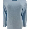 Trui met ronde hals en naad op de mouw Regina licht blauw