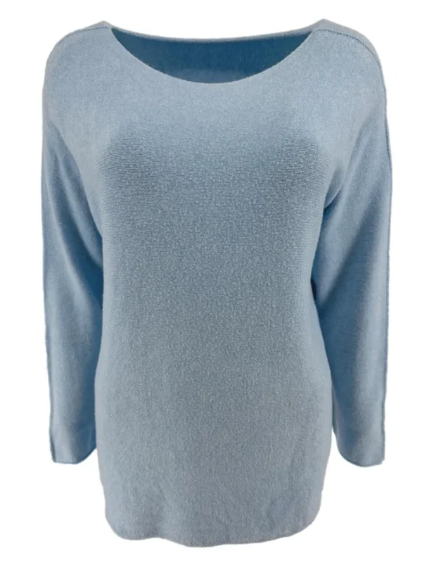 Trui met ronde hals en naad op de mouw Regina licht blauw