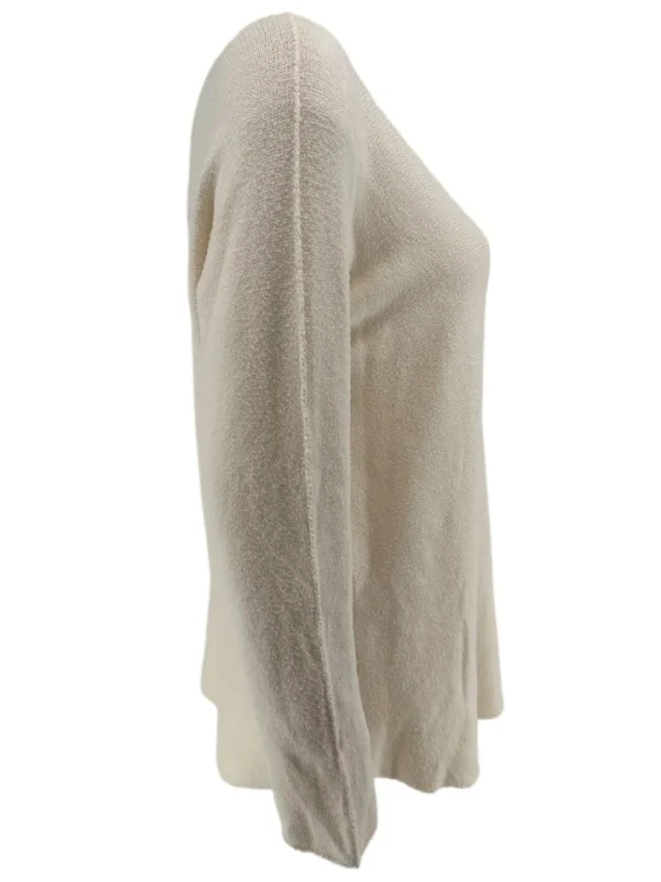Trui met ronde hals en naad op de mouw Regina beige