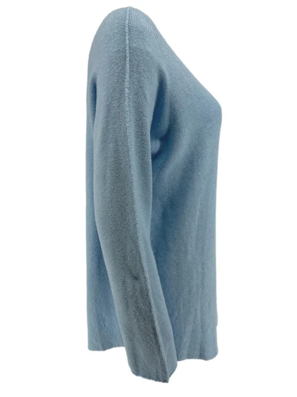 Trui met ronde hals en naad op de mouw Regina licht blauw