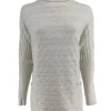 Trui met vleermuis mouw en col met vlecht detail creme (X5218)