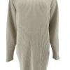 Trui volledig geribbeld met ronde hals beige (DZ-8948)