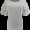 T-shirt met broderie mouw suus wit