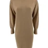 Turtleneck jurk/tuniek met lange mouw camel (6212).JMK