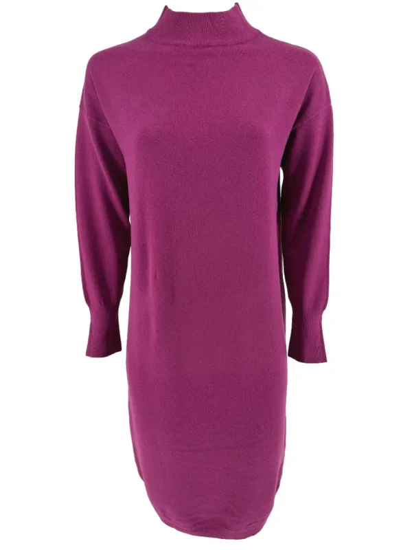 Turtleneck jurk/tuniek met lange mouw cerise (6212).JMK