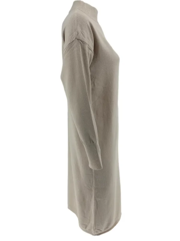 Turtleneck jurk/tuniek met lange mouw beige (6212)JMK
