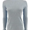 Turtleneck trui met froezel aan de hals Froetie GOTIEK licht blauw