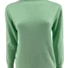 Turtleneck trui met froezels Viola licht groen (TUS)