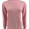 Turtleneck trui met froezels Viola licht roze (TUS)