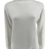 Turtleneck trui met froezels Viola off-white (TUS)
