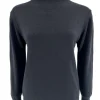 Turtleneck trui met froezels Viola zwart (TUS)