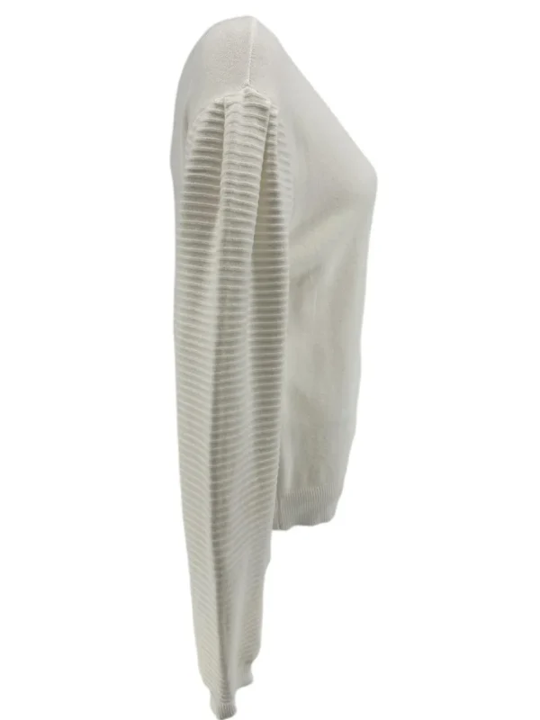 Vest met lange mouw en rib detail Mila off-white