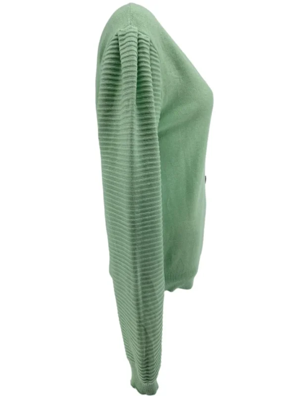 Vest met lange mouw en rib detail Mila licht groen
