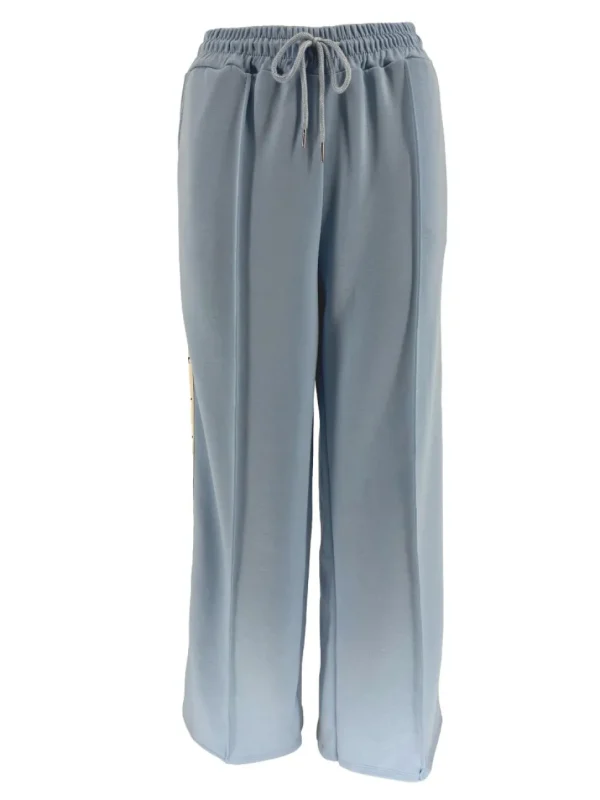 Wijde broek met sterretjes bies licht blauw.(gts)