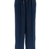 Wijde broek met sterretjes bies donker blauw.(gts)