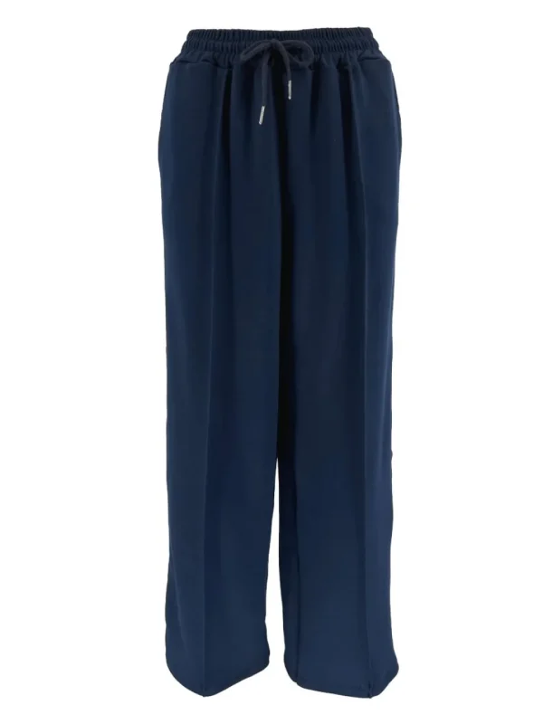 Wijde broek met sterretjes bies donker blauw.(gts)