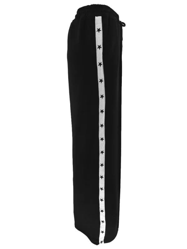 Wijde broek met sterretjes bies donker blauw.(gts)