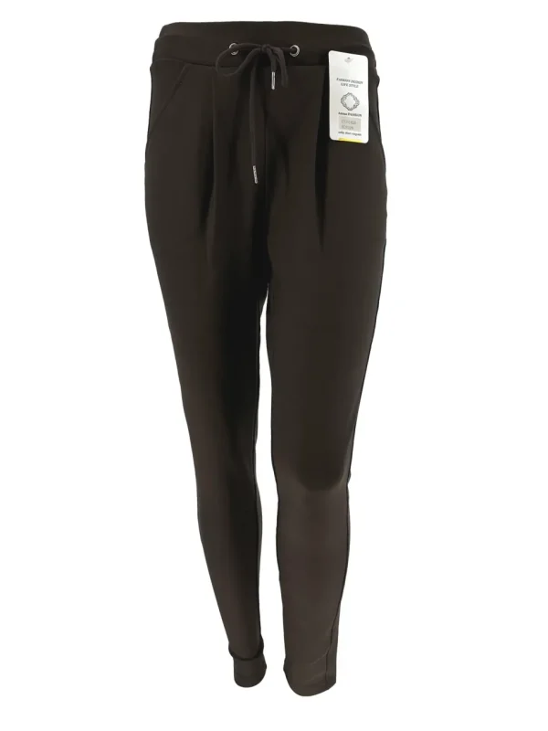 YU Travel broek soft met koord bruin R238