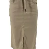ZAC & ZOE Leather-look rok met elastische boord beige (B561-B-1)