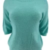 Zacht trui met ronde hals en 3/4 mouw ALPACA mint