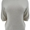 Zacht trui met ronde hals en 3/4 mouw ALPACA beige