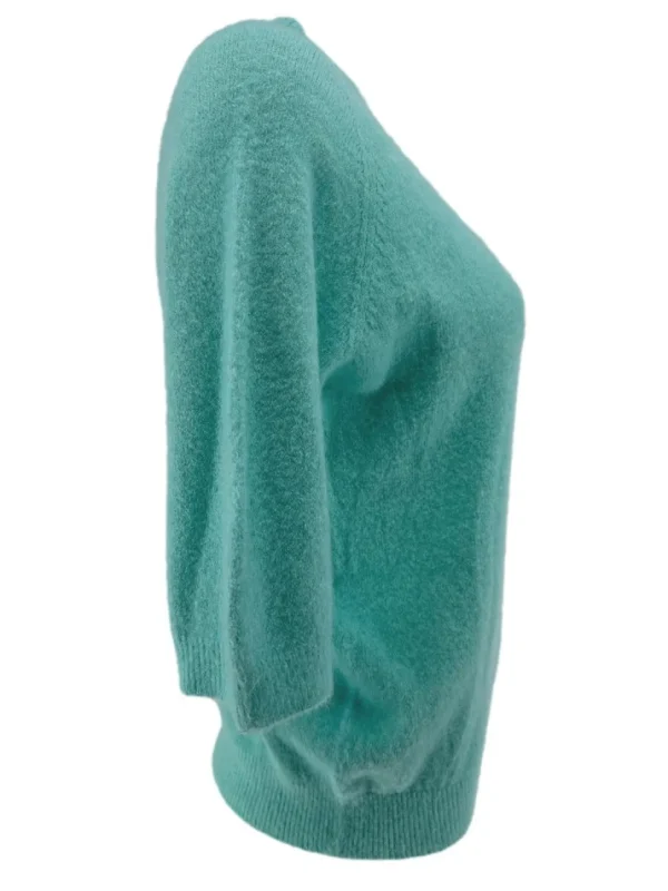 Zacht trui met ronde hals en 3/4 mouw ALPACA mint