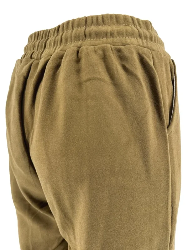 Zachte broek met rechte broekspijp en koord donker camel (HL-1392)