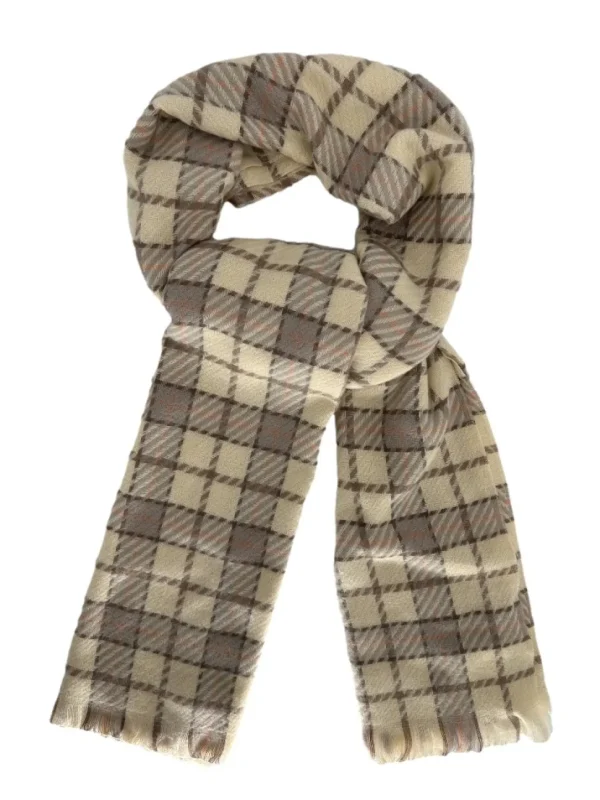 Zachte sjaal geruit beige (FA-2403)