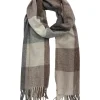 Zachte sjaal geruit met sparkle khaki (SQ24-1)