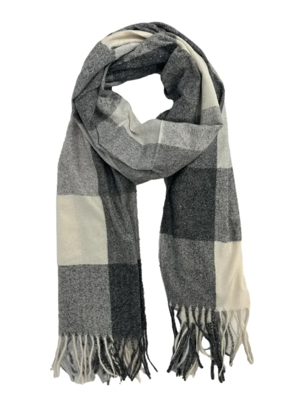 Zachte sjaal geruit met sparkle black (SQ24-1)