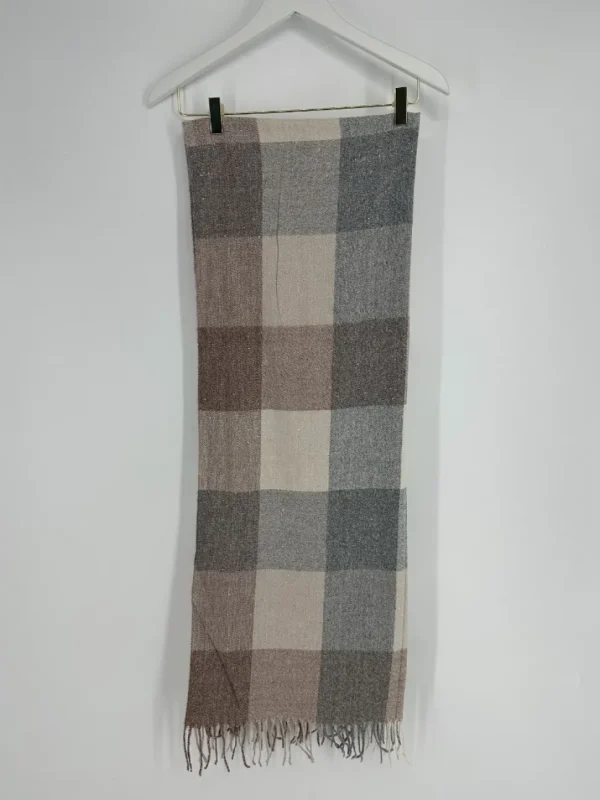 Zachte sjaal geruit met sparkle khaki (SQ24-1)