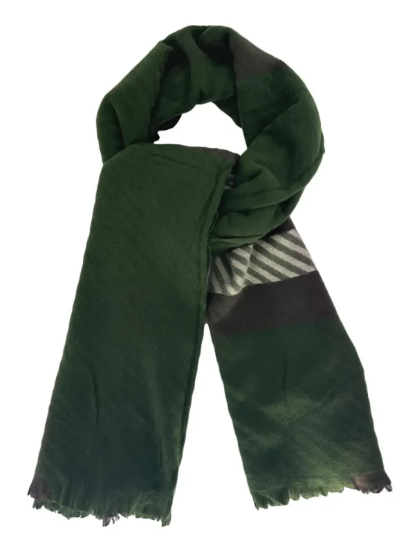 Zachte sjaal met strepen green (FA-2401)