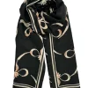 Zachte sjaal met strik patroon black (D23-17)